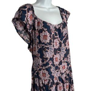 Knox Rose Women’s Size Large Midi Short Sleeve Purple Floral Dress